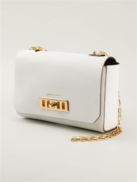 michael kors white bag with chain|michael kors purse with chain.